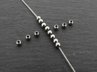 Heishi perle en acier inoxydable, Couleur: platine, Taille: ±3mm, Quantite: 15 piece