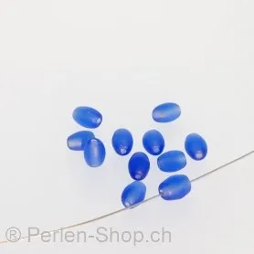 Glasperlen Olive, Farbe Blau,±7x5mm, 100 Stk.
