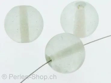 Perles de verre faites à la main rondes, Couleur: cristal, Taille: ±16mm, Quantite: 5 piece