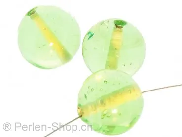 Handgemachte Glas Kugel, Farbe: Grün, Grösse: ±16mm, Menge: 5 Stk.