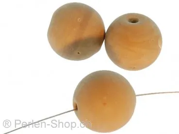Handmade Glass Round, Color: Brown, Size: ±16mm, Qty: 5 pc.