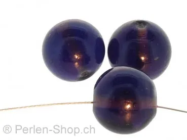 Handmade Glass Round, Color: Purple, Size: ±16mm, Qty: 5 pc.