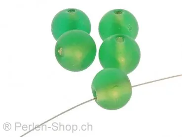 Handmade Glass Round, Color: Green, Size: ±10mm, Qty: 10 pc.
