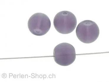 Perles de verre faites à la main rondes, Couleur: violet, Taille: ±8mm, Quantite: 20 piece