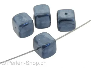 Glas Würfel, Color: Blue, Size: 8 mm, Qty: 10 pc.
