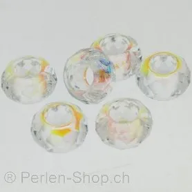 Glas Ring Farbe: Kristall, Grösse: 8 mm, Menge: 5 Stk.