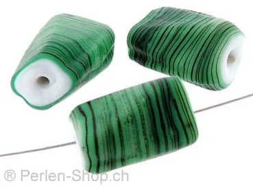 Glas Röhre mit weissen Kern, Farbe: Grün, Grösse: 22mm, Menge: 2 Stk.