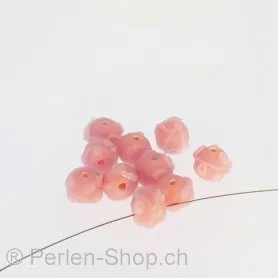 Glass Bead, Color: Rosa, Size: 8 mm, Qty: 10 pc.
