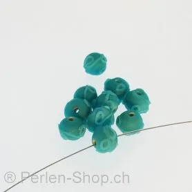 Glass Bead, Color: Blue, Size: 8 mm, Qty: 10 pc.