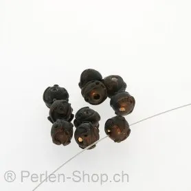 perle ronde, Couleur: noir, Taille: 8 mm, Quantite: 10 pcs.