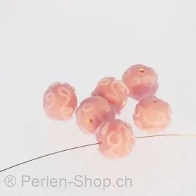 perle ronde, Couleur: rose, Taille: 12 mm, Quantite: 5 pcs.