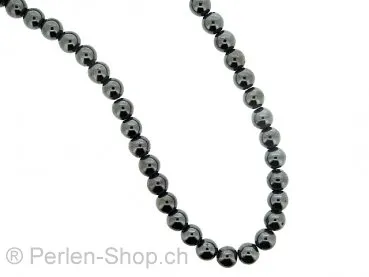 BULK Hematite Round Beads, Semi-Precious Stone, Color: grey, Size: ±8mm, Qty: 1 string 16" (±55 pc.)