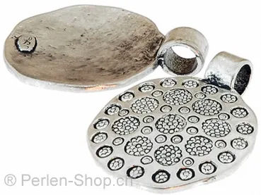 Metal pendant, Color: silver, Size: ±25mm, Qty: 1 pc.