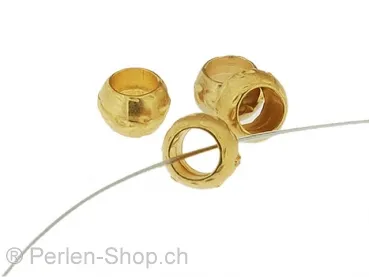 Metall Ring, Farbe: Gold, Grösse: 9 mm, Menge: 5 Stk.