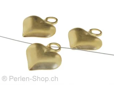 Metall Herz, Farbe: Gold, Grösse: 15 mm, Menge: 1 Stk.