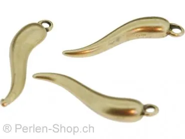 Metall Horn, Farbe: Gold, Grösse: 27 mm, Menge: 5 Stk.