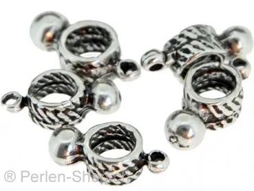 Metall Ring mit Oehse, Farbe: Silber dunkel, Grösse: 5 mm, Menge: 2 Stk.