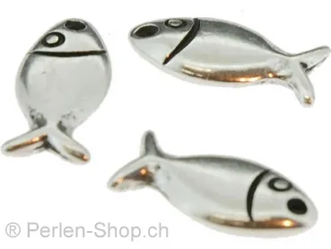 Metall Fisch, Farbe: Silber dunkel, Grösse: ±18mm, Menge: 1 Stk.