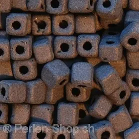 SeedBeads Cube, black frosted, 3mm, 17 gr.