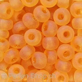 SeedBeads, frosted orange, 4.5mm, ±17 gr.