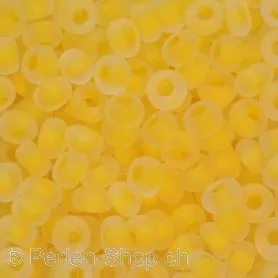 SeedBeads, transp. Frosted yellow, 3mm, ±17 gr.