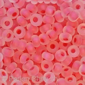 SeedBeads, transp. Frosted rose, 3mm, ±17 gr.
