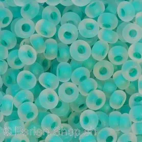 SeedBeads, transp. Frosted turquoise, 3mm, ±17 gr.