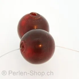 perle ronde, Couleur: rouge, Taille: ±20 mm, Quantite: 2 piece