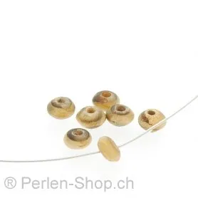 perle rouleau, Couleur: brun, Taille: ±4 mm, Quantite: 20 piece