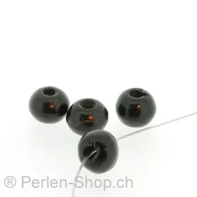 perle rouleau, Couleur: noir, Taille: ±9 mm, Quantite: 10 piece