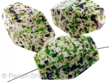 Synthetic resin Bicone, Color: green, Size: ±22x15mm, Qty: 2 pc.
