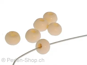 Bone Beads ball, Color: White, Size: ±4mm, Qty: 10 pc.