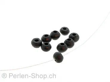 Bone Beads ball, Color: Black, Size: ±3mm, Qty: 50 pc.
