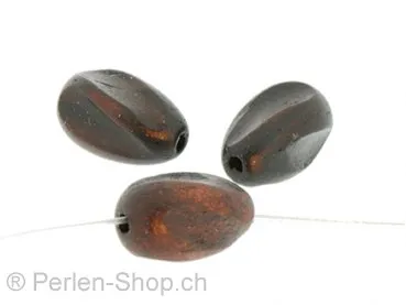 perle ovale bois de palissandre, Couleur: brun, Taille: ±15 mm, Quantite: 5 piece