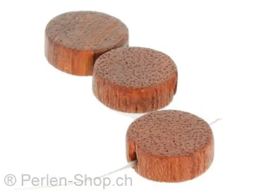 palet rond bois rose, Couleur: brun, Taille: ±12 mm, Quantite: 5 piece
