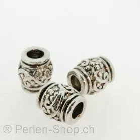Troll-Beads Style Pendant Cylinder, screwable, Silver, ±12x11mm, 1 pc.