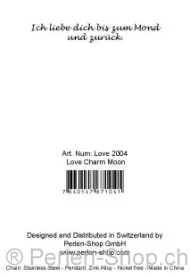 Love Charm – I Love you to the Moon and Back!, Qty: 1pc.