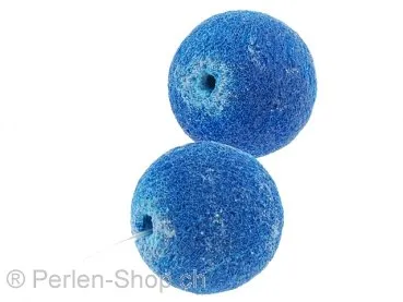 Limestone rond, Couleur: bleu, Taille: ±18 mm, Quantite: 5 piece