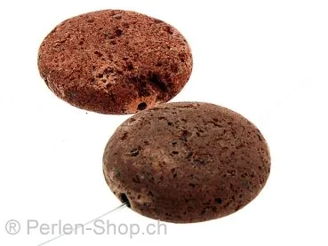 Lava Scheibe, Color: Brown, Size: ±25x8mm, Qty: 1 pc.