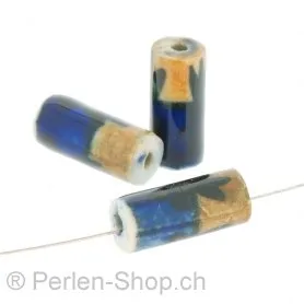 Keramik Röhre, Farbe: Blau, Grösse: 18 mm, Menge: 5 Stk.