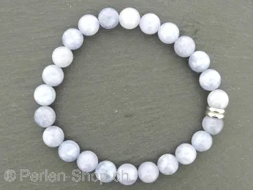 Bracelet en pierre semi-précieuse avec sarcelles de 8 mm, lave et perles en acier inoxydable