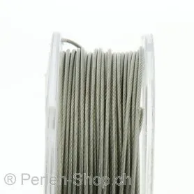 Top Q fil câble gaine de nylon 10m, Couleur: argent, Taille: 0.65 mm, Quantite: 1 piece