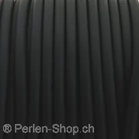 Kautschukbändel mit Loch, Grösse 2.5mm, Farbe Schwarz, 1 Meter