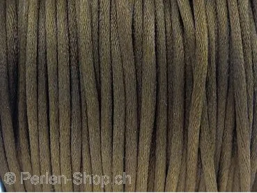 Sateen Cord, Color: brown, Size: 2mm, Qty: 1 Meter