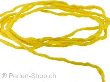 fil de soie, Couleur: jaune, Taille: 3 mm, Quantite: 110 cm