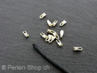End Closure for max ±2.5mm lace, Color: Silver, Size: ±6x3mm, Qty: 10 pc.