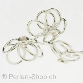 Beadcap silver plated, Color: Silber, Size: ±15 mm, Qty: 2 pc.