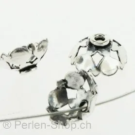 Beadcap silver plated, Color: Silber, Size: ±12 mm, Qty: 2 pc.