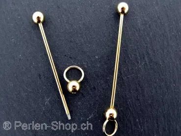 Pin to screw, Color: gold, Size: ±58mm, Qty: 1 pc.