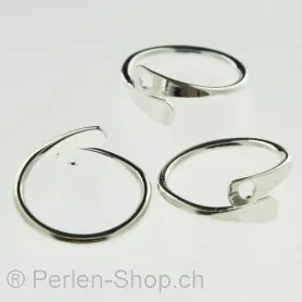 Fingerring adjustably, Color: Silver, Size: 12 mm, Qty: 1 pc.